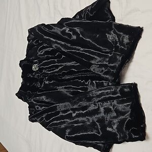 Black very soft fancy ladies velvet  short jacket in EUC